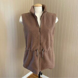 Vintage Tsunami Sport Made In Canada Light Brown Fleece Vest Women’s Size Small